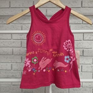 NWT Kids Headquarters Pink Graphic Tank Top 4T Girls Summer
